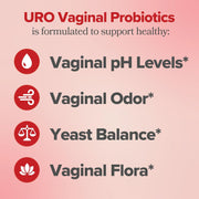 URO Vaginal Probiotics for Women pH Balance with Prebiotics