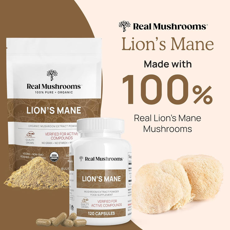 Real Mushrooms Lion’s Mane Capsules 120 Caps